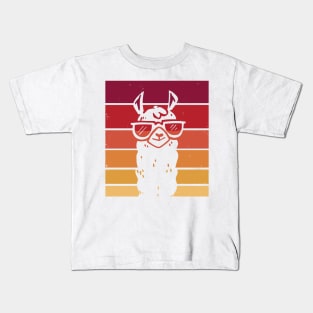 Cool Llama Retro Vibes Kids T-Shirt